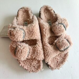 NWT Birkenstock Papillio Arizona Big Buckle Shearling fuzzy sandal pink 40/9